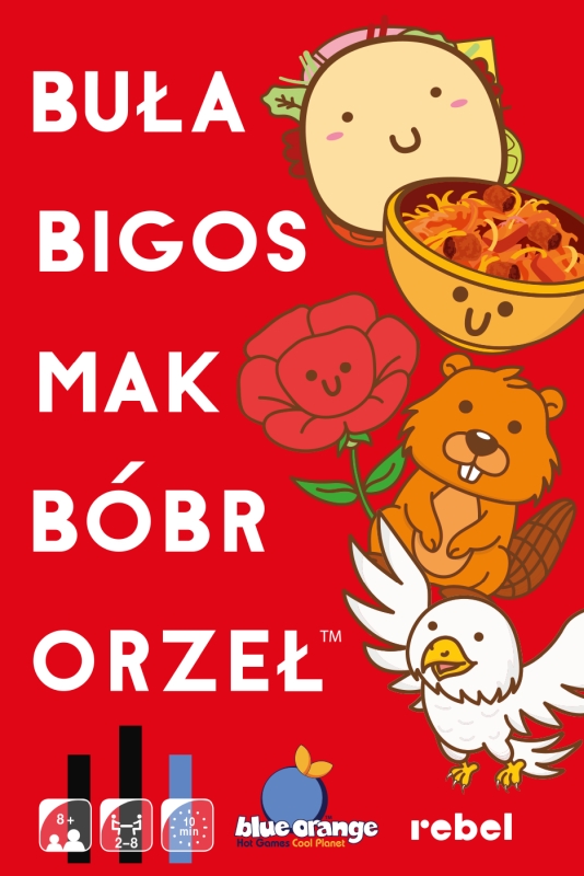 Okładka gry: Buła, Bigos, Mak, Bóbr, Orzeł