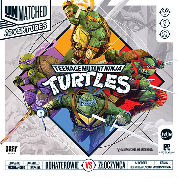 Okładka gry: Unmatched Adventures: Teenage Mutant Ninja Turtles - Bohaterowie vs złoczyńcy